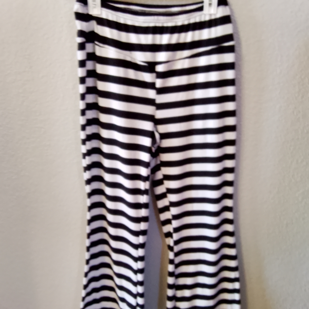 SHEIN Monochrome Striped Flare Pants